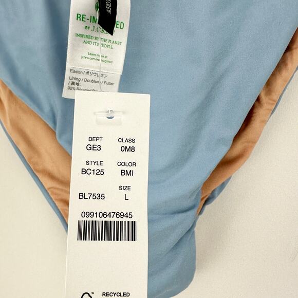 J.Crew Curved Waist Cheeky Bikini Bottom Beach Swim Minimalist Blue Large NWT - Picture 6 of 13